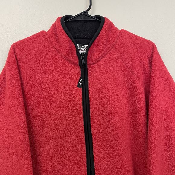Alpine Tek Men’s Long Sleeve Fleece Full Zip Pullover Red Size Medium - Picture 3 of 8